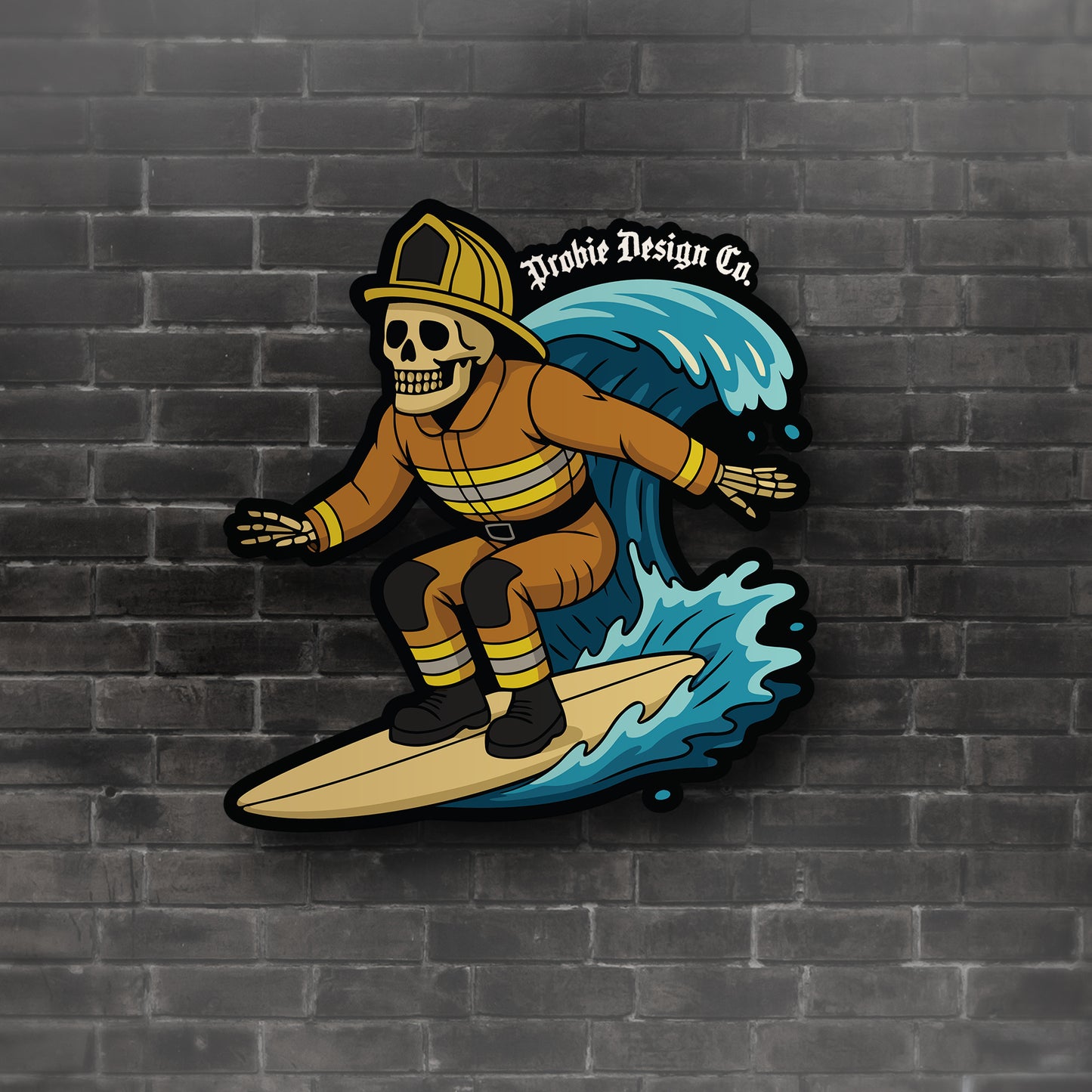 Skelly Surf Sticker